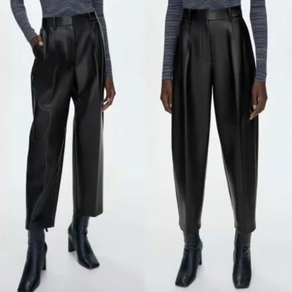 ARITZIA WILFRED FAUX LEATHER CARROT PANTS 🖤🥕